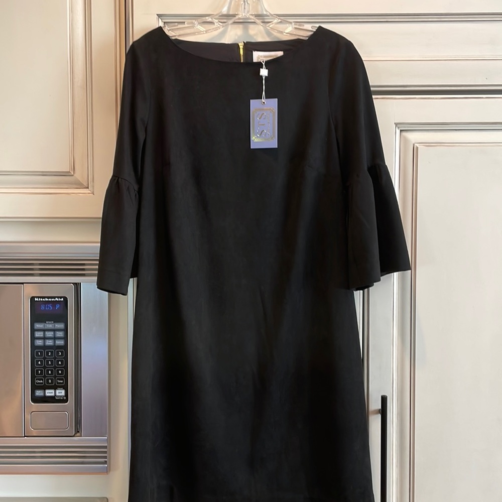 NWT Sail to sable black velour dress size 10 bell sleeve